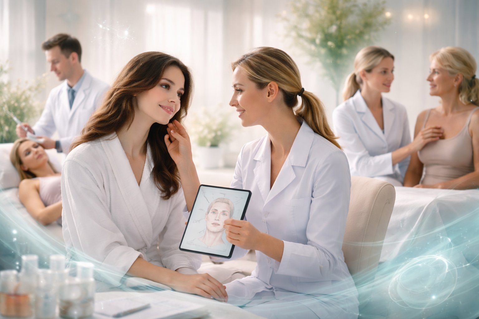 Collage of aesthetic care treatments