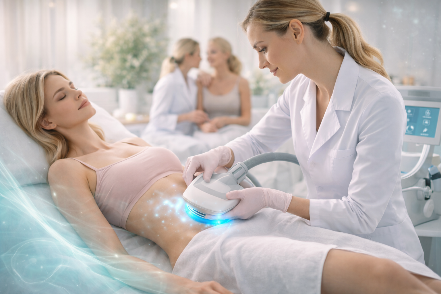 Illustration of body sculpting treatment areas