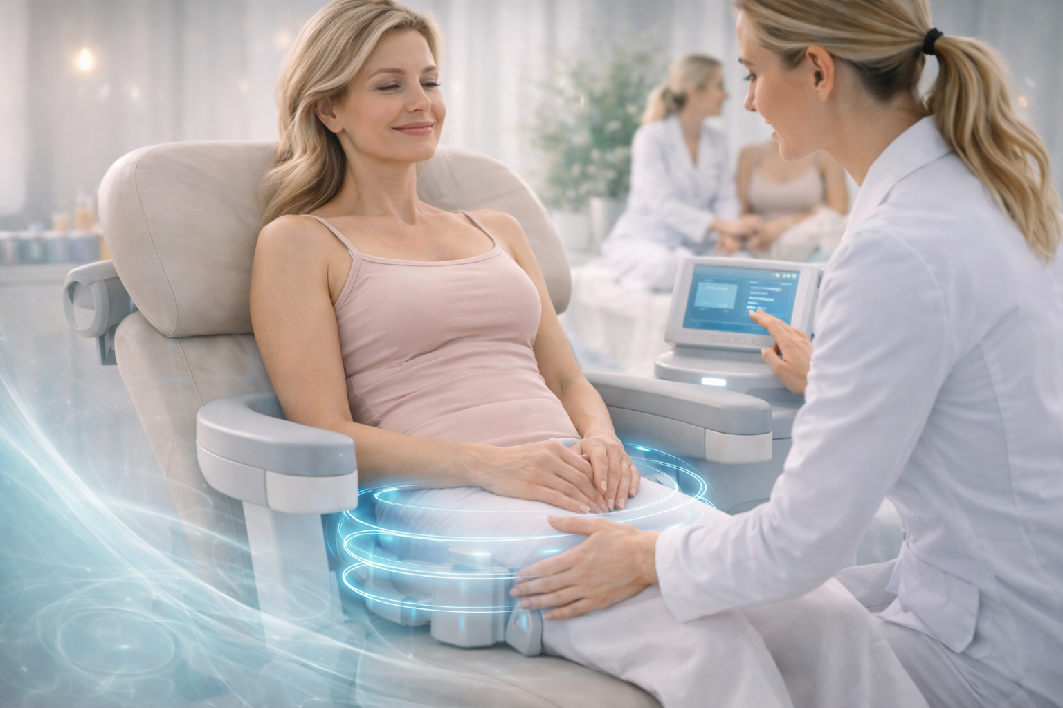 Illustration of incontinence treatment areas